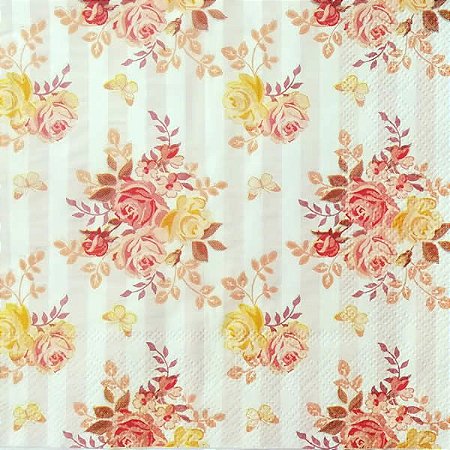 Guardanapo Rosas Amarelo e laranja
