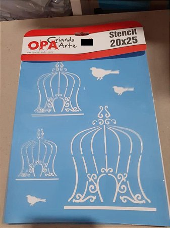 1777 - Stencil Opa 20x25 - Gaiola