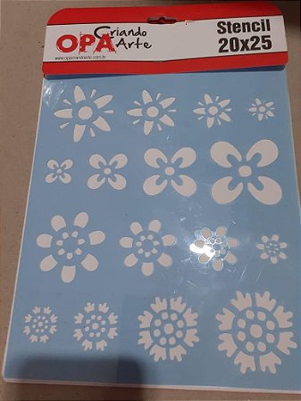 1092 - Stencil Opa 20x25 - Flores diversas