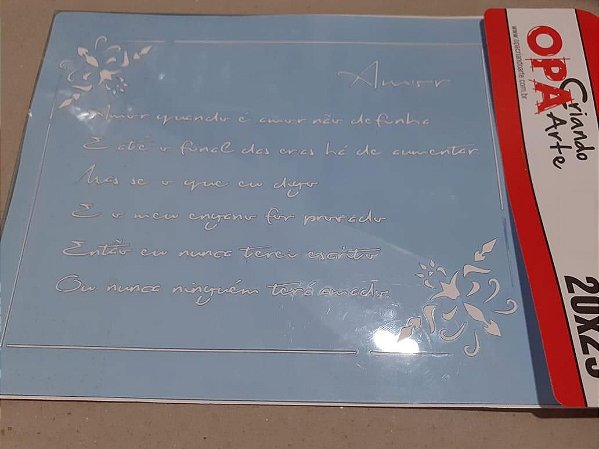 2448 - Stencil Opa 20x25 - Poema Amor