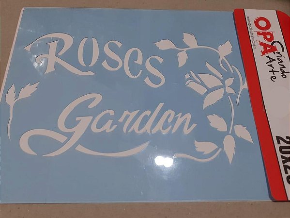 1833 - Stencil Opa 20x25 - Rosas Garden