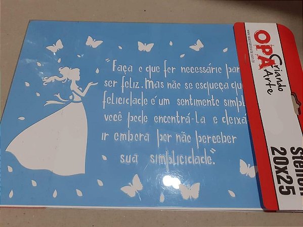 1414 - Stencil Opa 20x25 - Poema Menina
