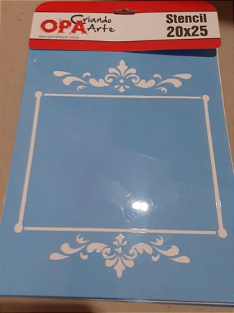 1448 - Stencil Opa 20x25 - Moldura Vintage