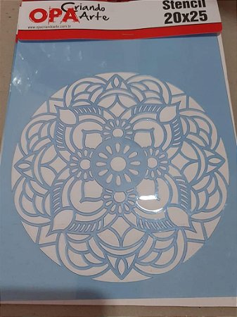 2460 - Stencil Opa 20x25 - Mandala flor redonda