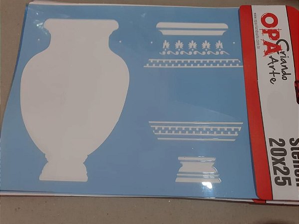 2591 - Stencil Opa 20x25 - Vaso estampado II