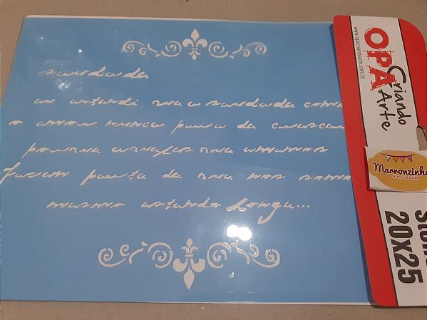 1387 - Stencil Opa 20x25 - Poema Saudade