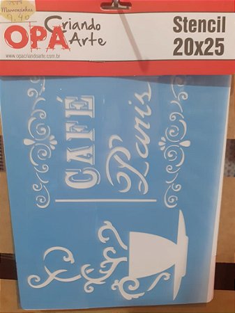 1435 - Stencil Opa 20x25- Café Paris