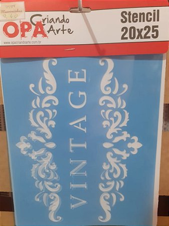 2467 - Stencil Opa 20x25 - Palavra Vintage
