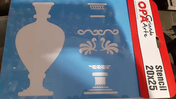 2590 - Stencil Opa 20x25 - Vaso Estampado I