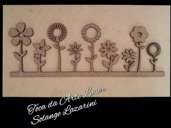 PRJ-13 Placa Porta Chaves com flores - Recorte a laser