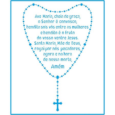 STM-658 - Stencil Médio - Ave Maria e Terço