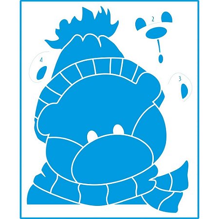 STRN-008 - STENCIL RETANGULAR NATAL - URSO