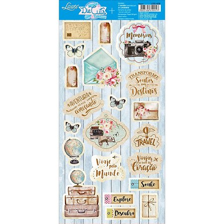 LDC-006 - DIE CUTS - APLIQUES RECORTADOS EM PAPEL - VIAGEM, MEMÓRIAS