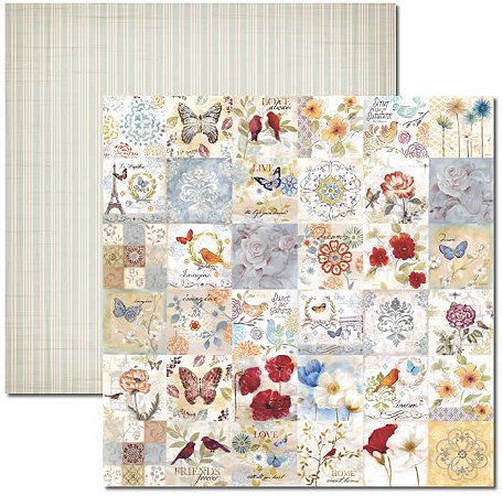 SC-398 Vintage 1 - Papel para Scrapbook Dupla Face