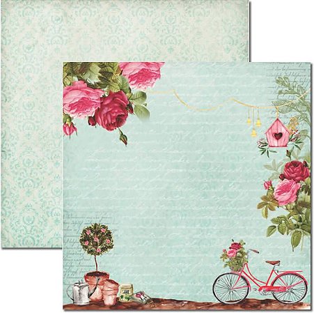 SC-459-Le Jardin 2 - Papel para Scrapbook Dupla Face