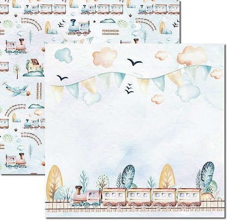 SC-494-My Baby Boy 2 - Papel para Scrapbook Dupla Face