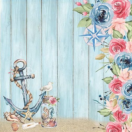 SC-538-Náutico 2 - Papel para Scrapbook Dupla Face