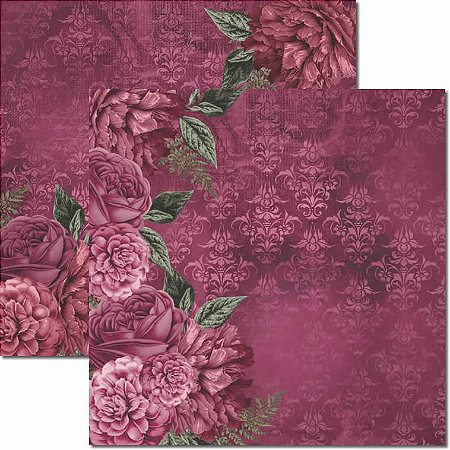 SC-590-Marsala 1 - Papel para Scrapbook Dupla Face