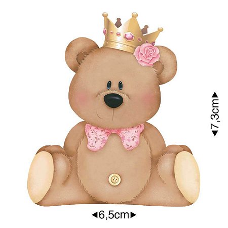APM8-0630 - APLIQUE EM MDF - URSA DE COROA ROSA