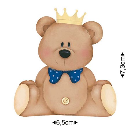 APM8-0631 - APLIQUE EM MDF - URSO DE COROA MARINHO