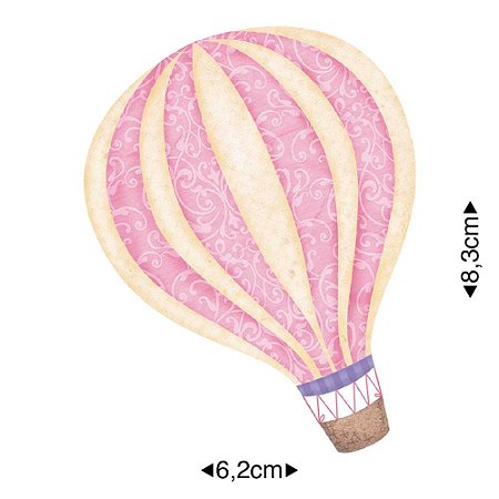 APM8-0632 - APLIQUE EM MDF - BALÃO ROSA