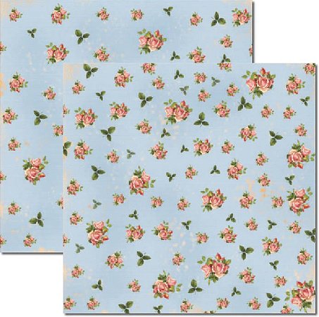 SC-247 Flores Miudas - Papel para Scrapbook Dupla Face