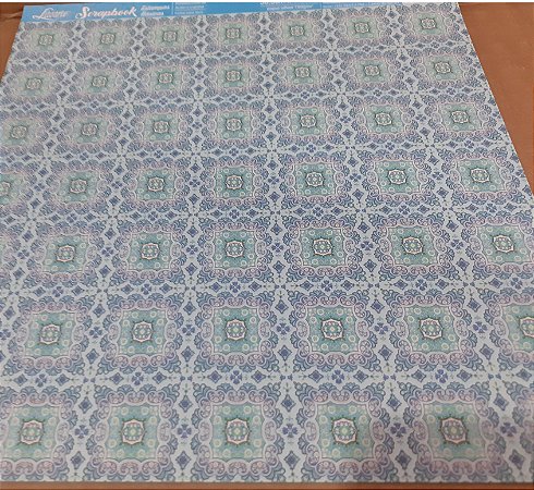 SBB-037 - SCRAPBOOK BÁSICO - AZULEJO VERDE E AZUL