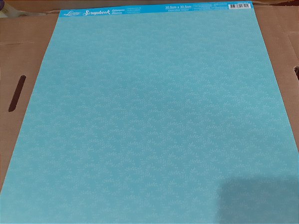 SBB-044- SCRAPBOOK BÁSICO - ESTAMPARIA FOLHAS AZUL TIFANI