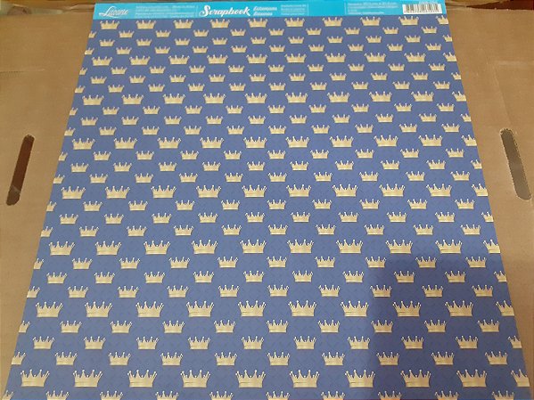 SBB-095- SCRAPBOOK BÁSICO - COROAS FUNDO AZUL