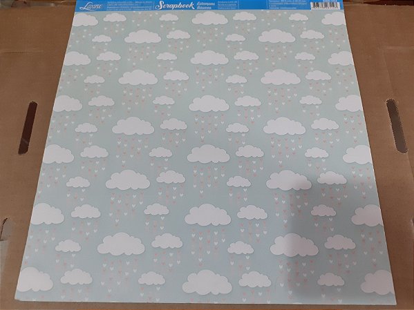SBB-104- SCRAPBOOK BÁSICO - CHUVA DE AMOR FUNDO VERDE