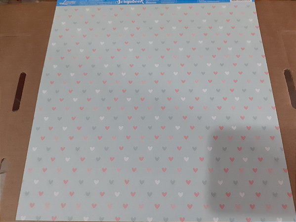 SBB-106 - SCRAPBOOK BÁSICO - CORAÇÕES FUNDO VERDE