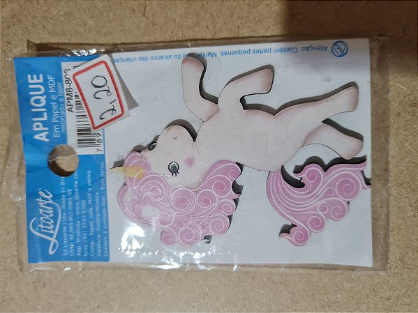 APM8-808- APLIQUE EM MDF - UNICORNIO