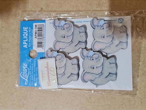 APM3-198- APLIQUE EM MDF - ELEFANTE