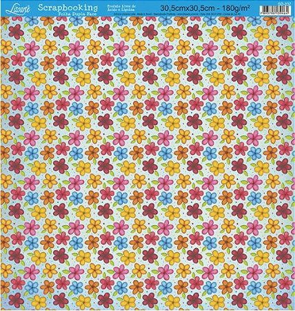 SD-0237 - SCRAP DUPLA FACE - FLORES E LISTRAS