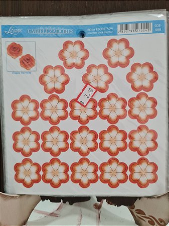 SDE-088 - EMBELEZADORES - ROSA RECORTADA PEQUENA - LARANJA