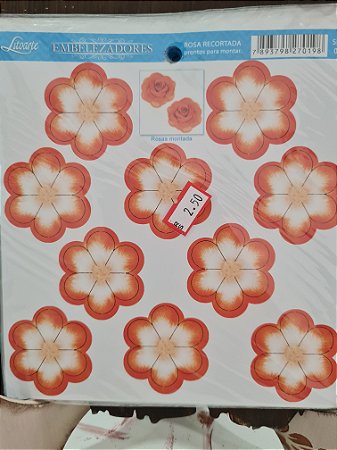 SDE-083 - EMBELEZADORES - ROSA RECORTADA MÉDIA - LARANJA
