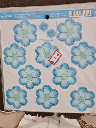 SDE-082 - EMBELEZADORES - ROSA RECORTADA MÉDIA - AZUL