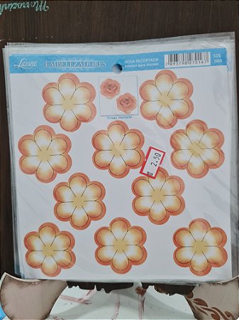 SDE-080 - EMBELEZADORES - ROSA RECORTADA MÉDIA - AMARELO
