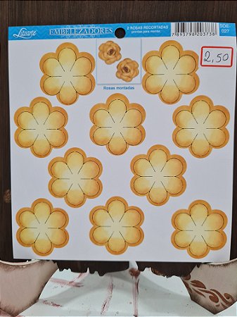 SDE-027- EMBELEZADORES - ROSA RECORTADA MÉDIA - AMARELO
