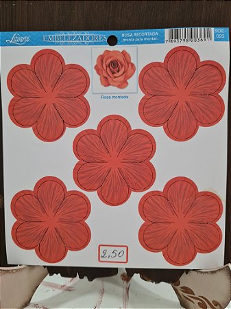 SDE-023- EMBELEZADORES - ROSA RECORTADA GRANDE - VERMELHO