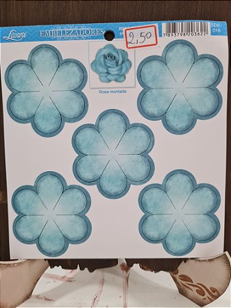 SDE-016- EMBELEZADORES - ROSA RECORTADA GRANDE - AZUL