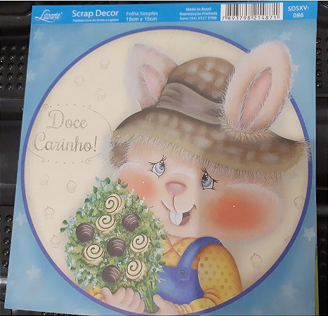 SDSXV- SCRAP DECOR 15X15-086 - COELHO DOCE CARINHO