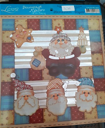 DA20HN-005 - DECOUPAGE ADESIVA FOIL - PAPAI NOEL