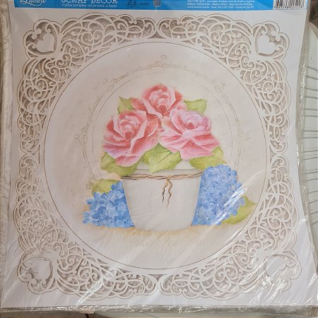 Papel Scrapbook recortado a laser - Litoarte SSRL-006 30,5 x30,5cm Flores