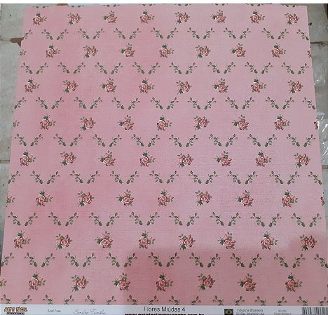 SC-250 - flores Miúdas 4 - Papel para Scrapbook Dupla Face