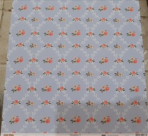 SC-276- Shabby 2 - Papel para Scrapbook Dupla Face
