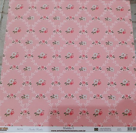 SC-279- Shabby 5 - Papel para Scrapbook Dupla Face
