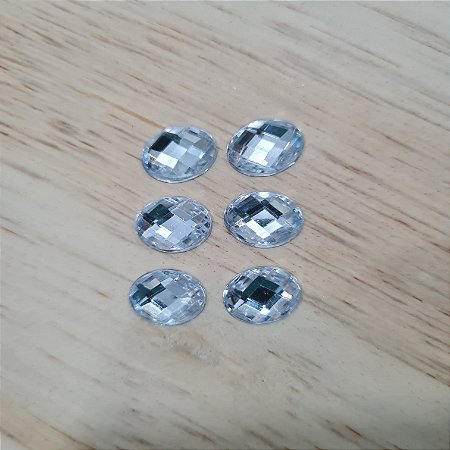 Chaton Oval 14x10mm - Pacote com 26 unidades- Branco