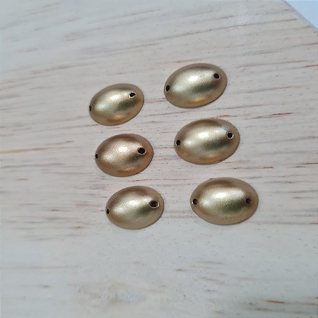 Chaton Oval 13x9mm - Pacote com 26 unidades-  Dourado