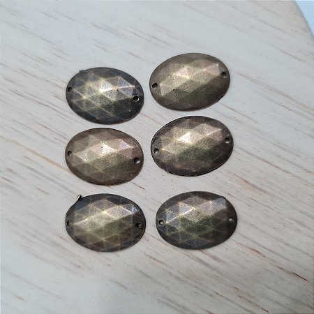 Chaton Oval 18x14mm - Pacote com 26 unidades-  Ouro Velho